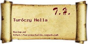 Turóczy Hella névjegykártya